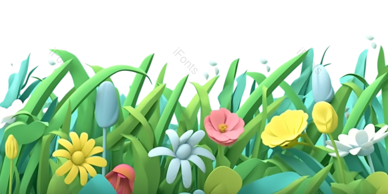 叶子图片,雏菊元素,春天PNG,草地免抠素材